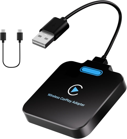 Wireless Carplay Adapter for iPhone, Converts Factory Cable to Plug & Play Dongle, Compatible with Vehicles from 2017 Onwards